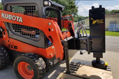 driving post with skid steer|skid steer post driver rental near me.